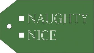 Caspari Gift Tags Naughty/Nice Green Pkg/4