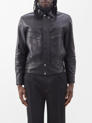 Zip-pocket Leather Jacket