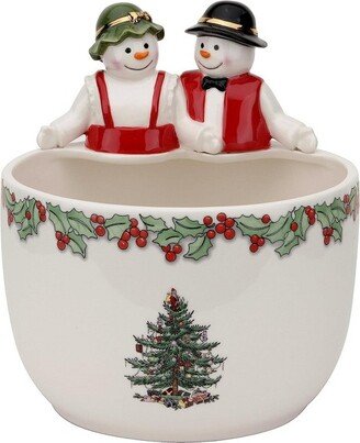 Christmas Tree Mr. & Mrs. Snowman Candy Bowl