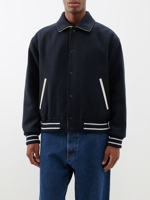 Leather-trim Wool-blend Varsity Jacket