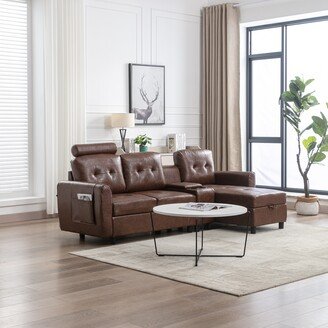 RASOO Cozy Sectional Sofa with Detachable Ottoman-AA