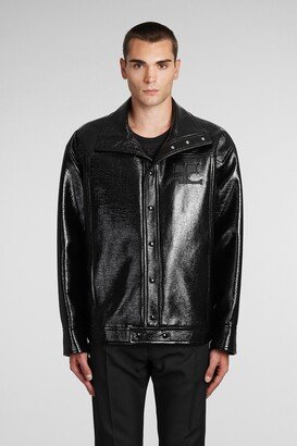 Leather Jacket In Black Polyuretan