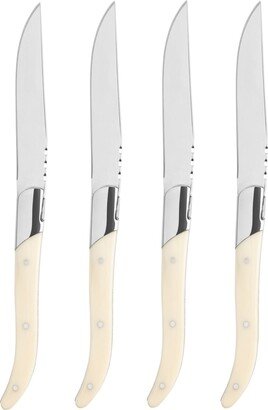 Stainless-Steel Laguiole Set of 4 Connoisseur Steak Knives with Handles