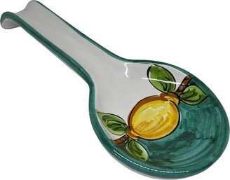 Italian Ceramic Spoon Rest Decorated Lemon Made in Italy-AA