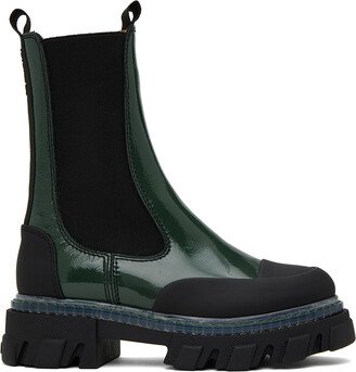 Green Cleated Chelsea Boots