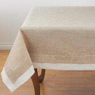 Saro Lifestyle Thick Border Tablecloth With Double Layer Design, Natural,
