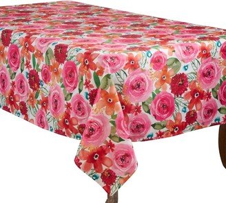 Saro Lifestyle Large Floral Print Tablecloth, Multi,