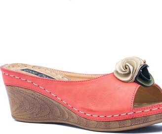 Sydney Coral Wedge Sandals