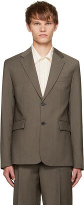 Brown Single-Breasted Blazer