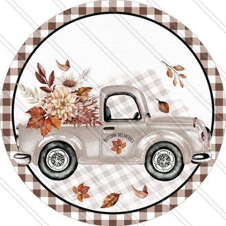 Fall Truck Sign - Autumn Wreath Metal