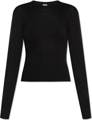 Long-Sleeved Crewneck Knitted Jumper-AI