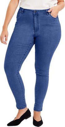 June + Vie by Roaman's Women's Plus Size Curvie Fit Skinny Jeans, 16 W - Medium Blue