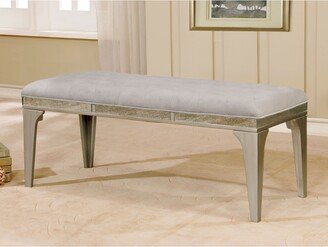 Weas Contemporary Sliver Fabric Tufted Dining Bench