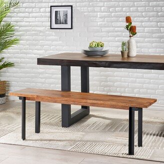 Pisgah Handcrafted Modern Industrial Mango Wood Dining Bench