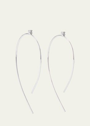 Mini Wire Hooked On Hoop Earrings with Diamonds, 38mm