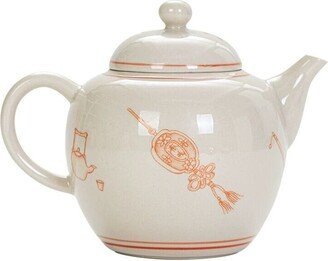 Oriarm Ash Glazed Porcelain Teapot, Chinese Kung Fu Tea Pot For Loose Leaf