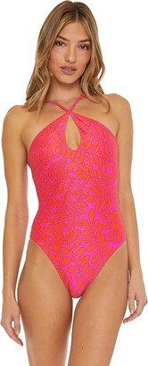 Trellis Reversible High Neck One-Piece (Multi) Women's Swimsuits One Piece