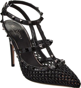 Rockstud Caged 100 Leather & Mesh Pump