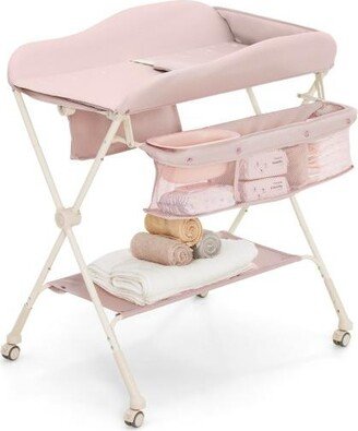 Slickblue Baby Diaper Changing Table with Water Basin Wheel