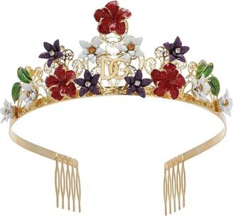 Crystal-Embellished Tiara Headband