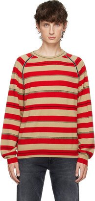 Red & Beige Striped Sweater