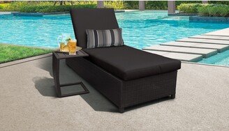 Barbados Wheeled Chaise Outdoor Wicker Patio Furniture and Side Table