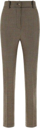 Herringbone Straight-Leg Tailored Trousers