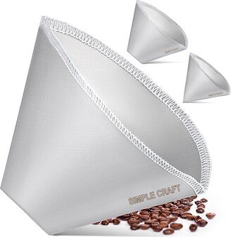 Simple Craft Fine Mesh Stainless Steel Reusable Pour Over Coffee Filter #4