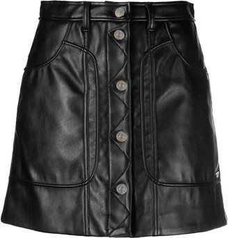 Faux-Leather Miniskirt