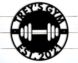 Gym Sign, Personalized Home Custom Metal Cross Fit Sign