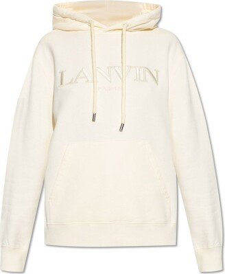 Logo Embroidered Drawstring Hoodie-AJ