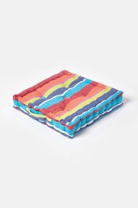 Homescapes Cotton Multicoloured Stripe Floor Cushion