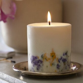 Pressed Wildflower Pillar Candle