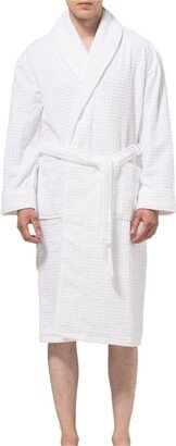 Alpine Swiss Mens Luxury Waffle Knit Cotton Bathrobe Shawl Collar Hotel Spa Robe