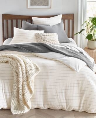 Oake Sedona Stripe Cotton Hemp Duvet Cover Sets Created For Macys