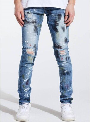 Crysp Denim Men's Atlantic Denim In Indigo Black Paint