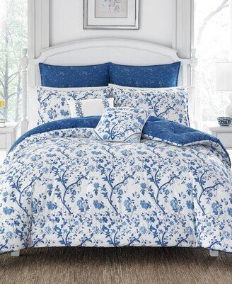 Elise Cotton Reversible 7 Piece Duvet Cover Set, Full/Queen