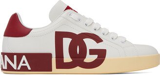 White & Red Portofino Sneakers