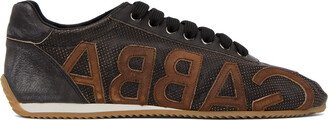 Brown Perforated Sneakers