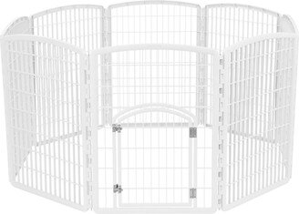 Iris Usa 34-inch Exercise 8-Panel Pet Playpen with Door, White