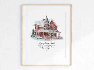 It's A Wonderful Life Christmas Wall Print 8 X 10 Unframed Decor Bailey House