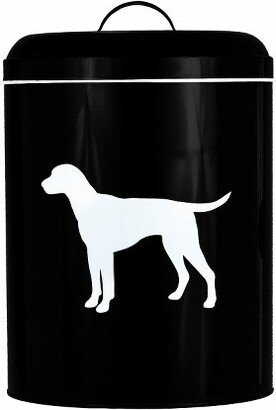 Amici Pet Dog Black/White Buster Food Storage Bin, Large, 17lbs Dry Food Capacity, Metal Storage Container