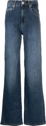 Star-Embroidered Straight-Leg Jeans