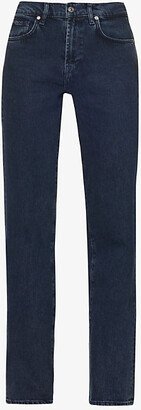 Womens Action Tess Belt-loop High-rise Straight-leg Stretch-denim Jeans