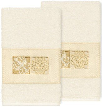 Vivian Embellished Hand Towel - Set of 2 - Cream