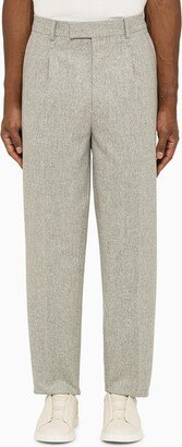 Silver wool regular trousers