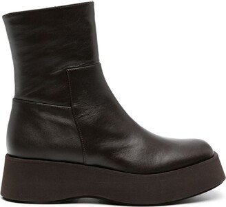 50mm Leather Platform Boots