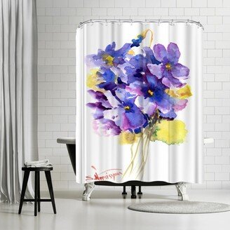 71 x 74 Shower Curtain, Saintpaulias by Suren Nersisyan