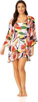 Flounce V-Neck Tunic (Multi) Women's Swimwear