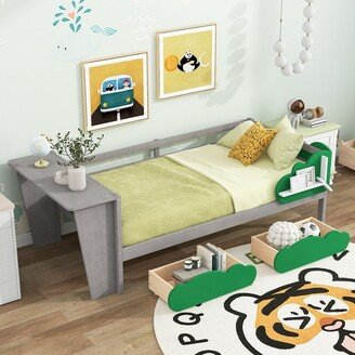 Twin Size Daybed with Desk, Drawers and Shelves,for kids